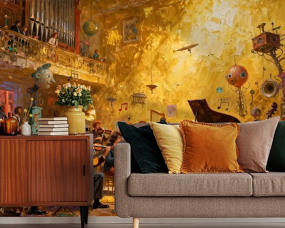 Voorbeeld van het werk in een kamer