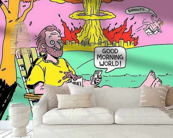 Voorbeeld van het werk in een kamer