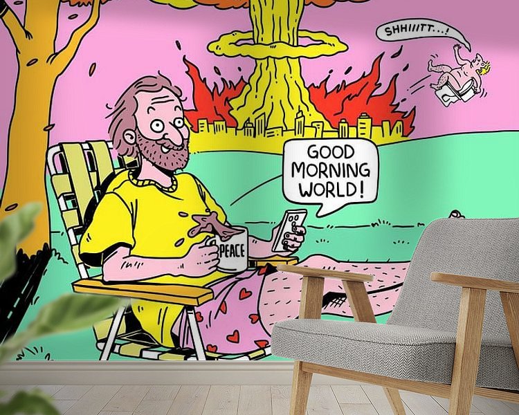 Voorbeeld van het werk in een kamer