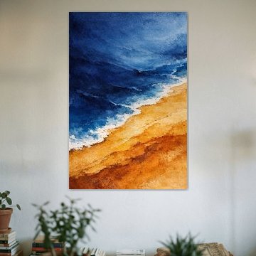 Afrohemian Indigo & Ocker Küstenabstrakt