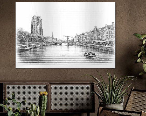 Voorbeeld van het werk in een kamer