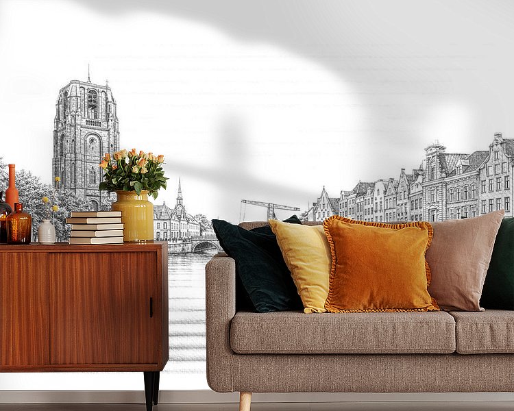 Voorbeeld van het werk in een kamer