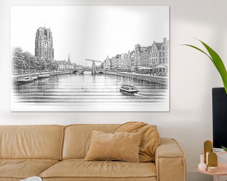 Voorbeeld van het werk in een kamer