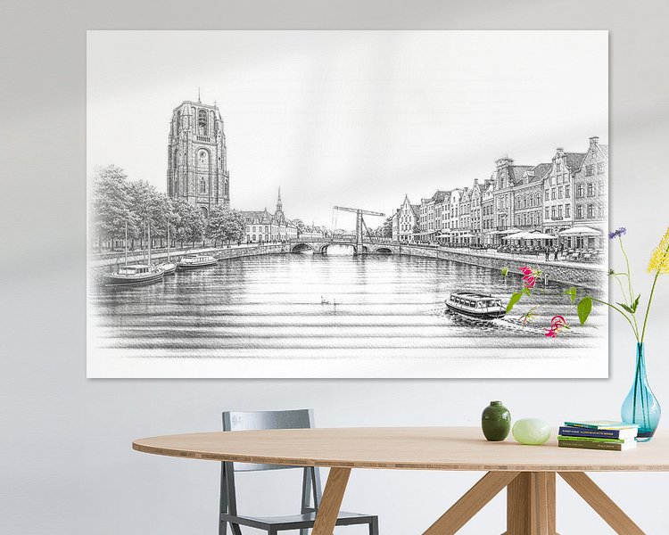 Voorbeeld van het werk in een kamer