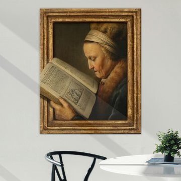 Old Woman Reading by Marja van den Hurk