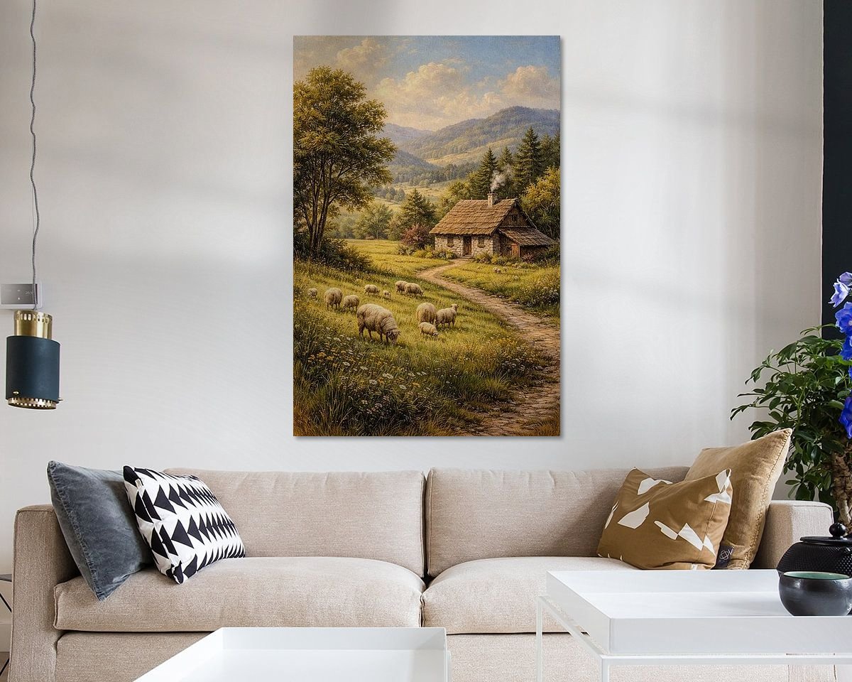 Voorbeeld van het werk in een kamer