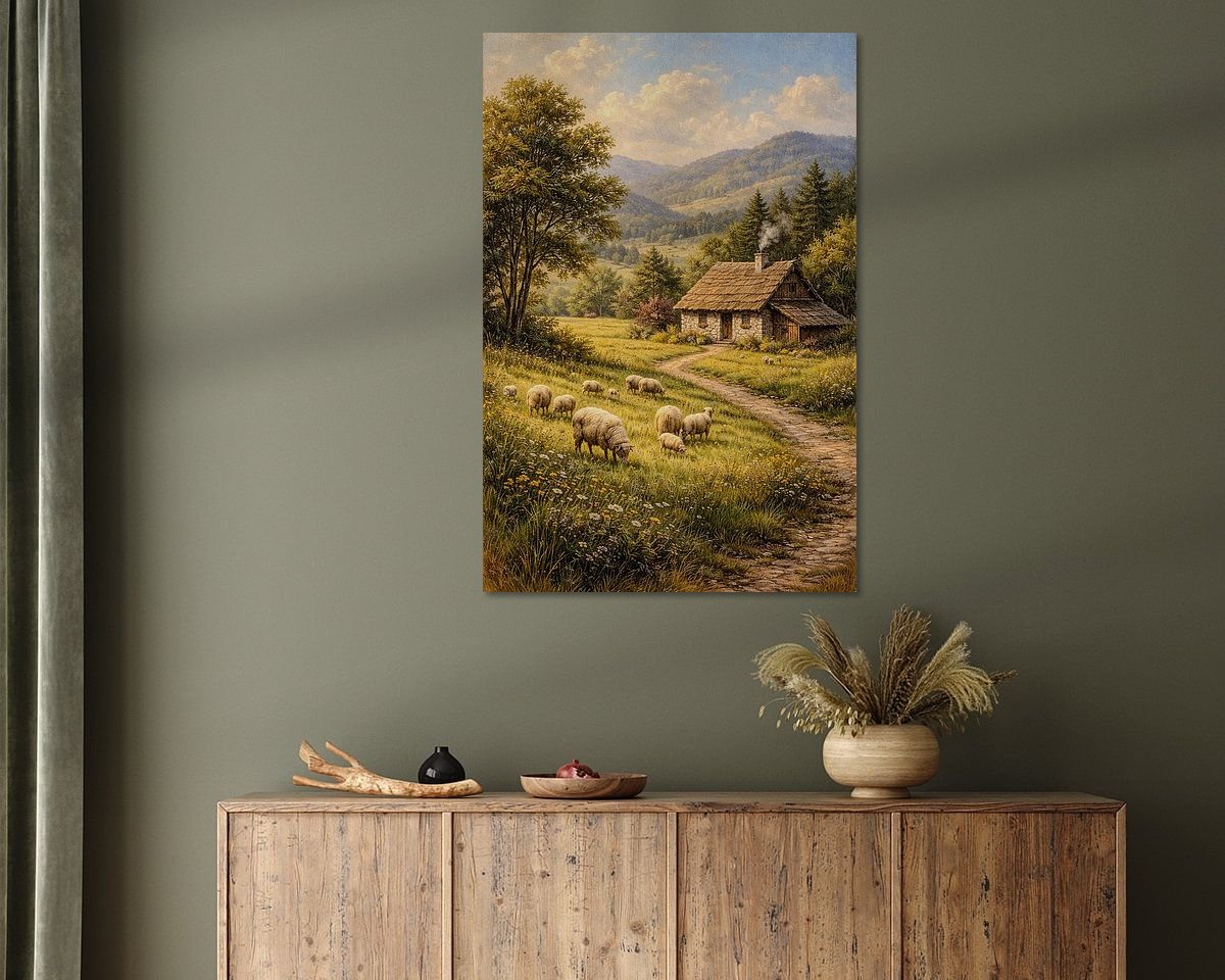 Voorbeeld van het werk in een kamer