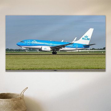 Take-off KLM Boeing 737-700 passagiersvliegtuig.