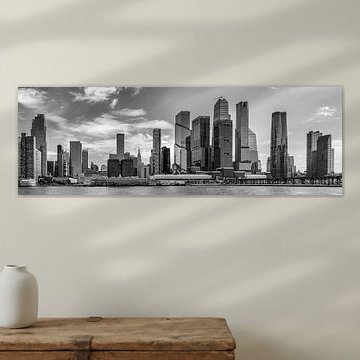 NYC Panorama Monochrom - Hudson Yards & Empire State Building