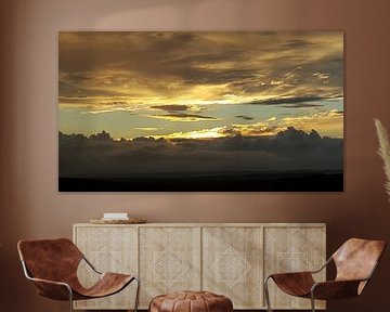 Ondergaande zon Morvan Frankrijk