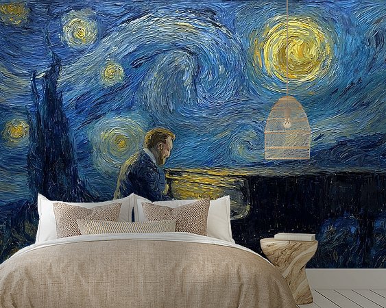 Voorbeeld van het werk in een kamer