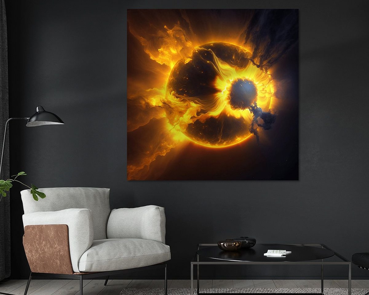 Voorbeeld van het werk in een kamer