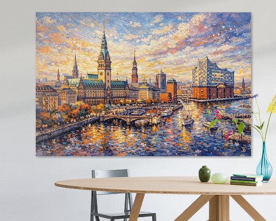 Voorbeeld van het werk in een kamer