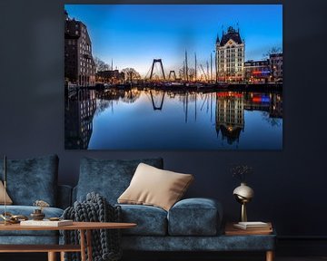 Oude haven in het blauwe uur van Prachtig Rotterdam