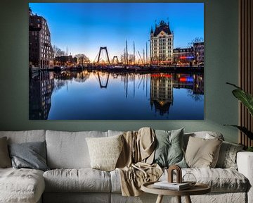 Alter Hafen in der blauen Stunde von Prachtig Rotterdam