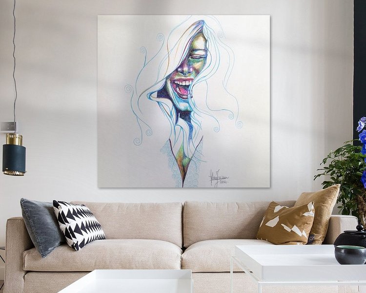 Voorbeeld van het werk in een kamer