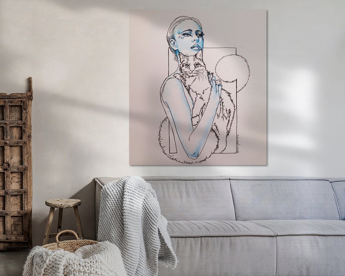 Voorbeeld van het werk in een kamer