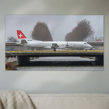 Passagierflugzeug Saab SF-2000 der SkyWork Airlines.