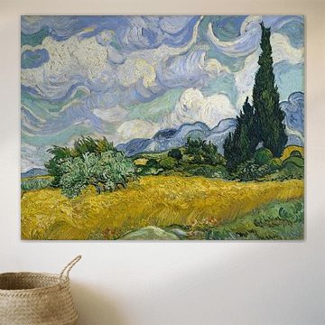 Vincent van Gogh. Field with cypress trees, 1889