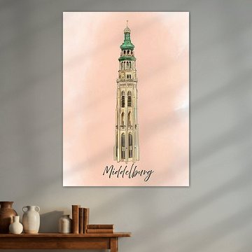 Illustration Lange Jan Middelburg von Debbie van Eck