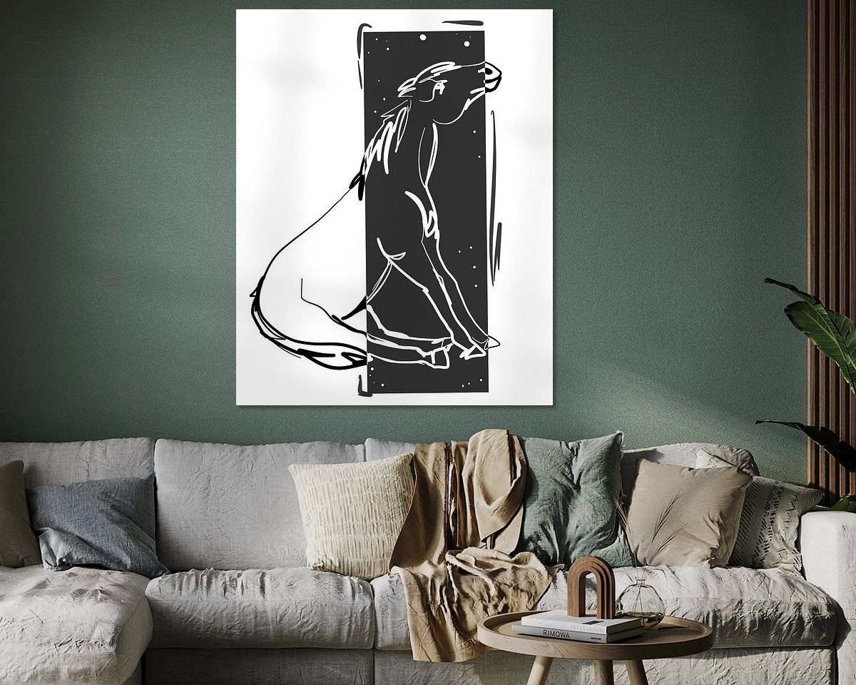 Voorbeeld van het werk in een kamer