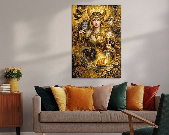 Voorbeeld van het werk in een kamer