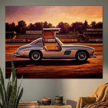 Peinture vintage Mercedes-Benz 300 SL Gullwing