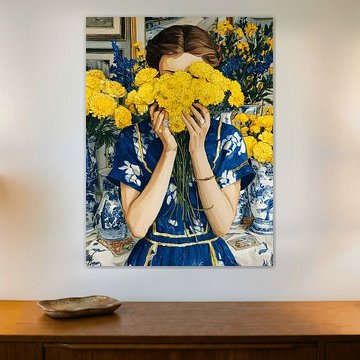 Lady with Yellow Flowers