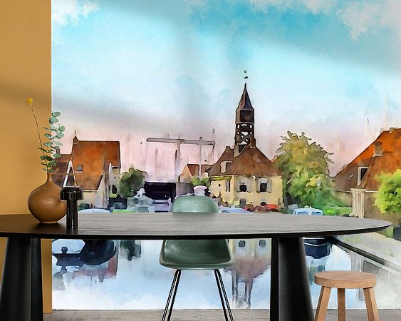 Voorbeeld van het werk in een kamer