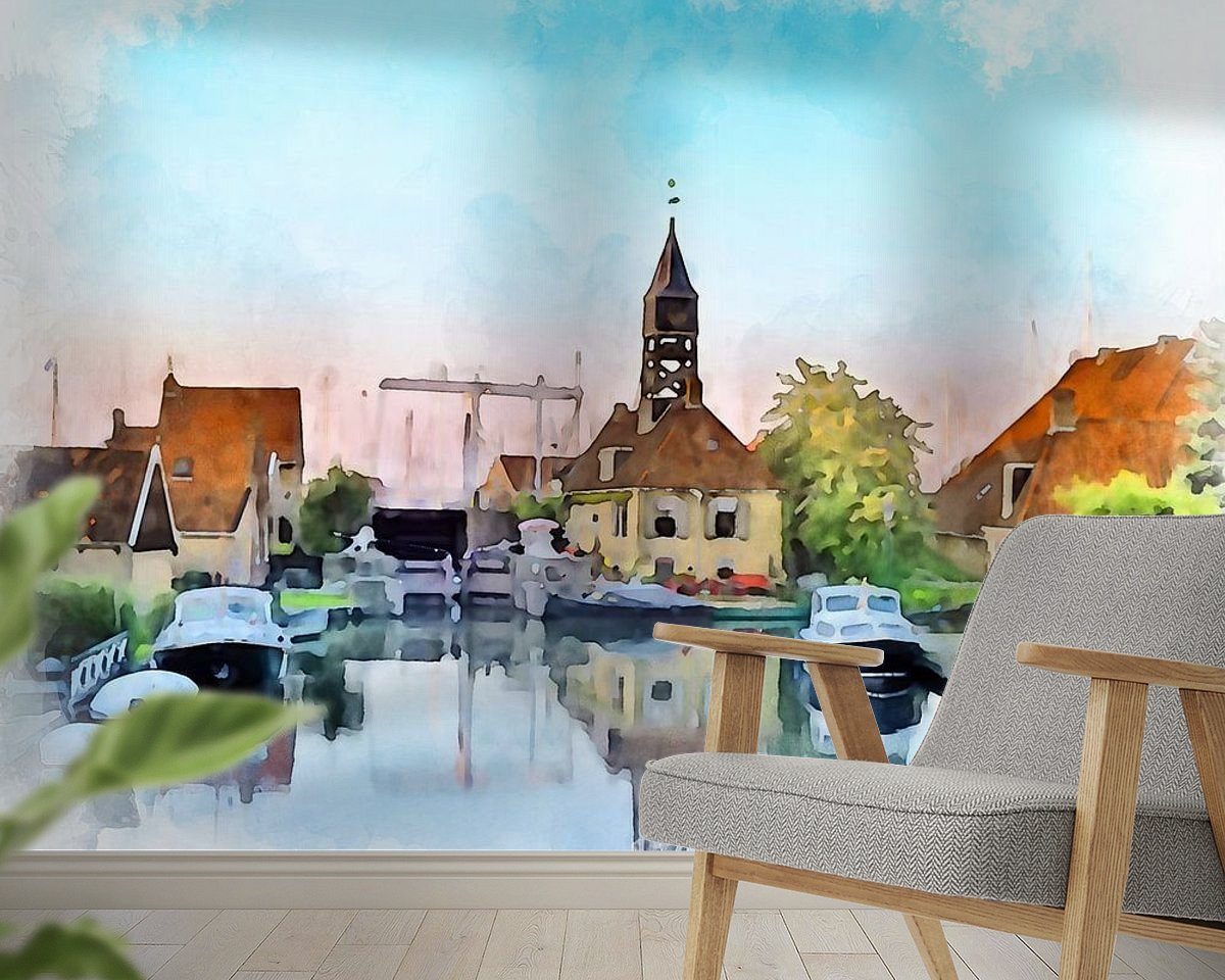 Voorbeeld van het werk in een kamer