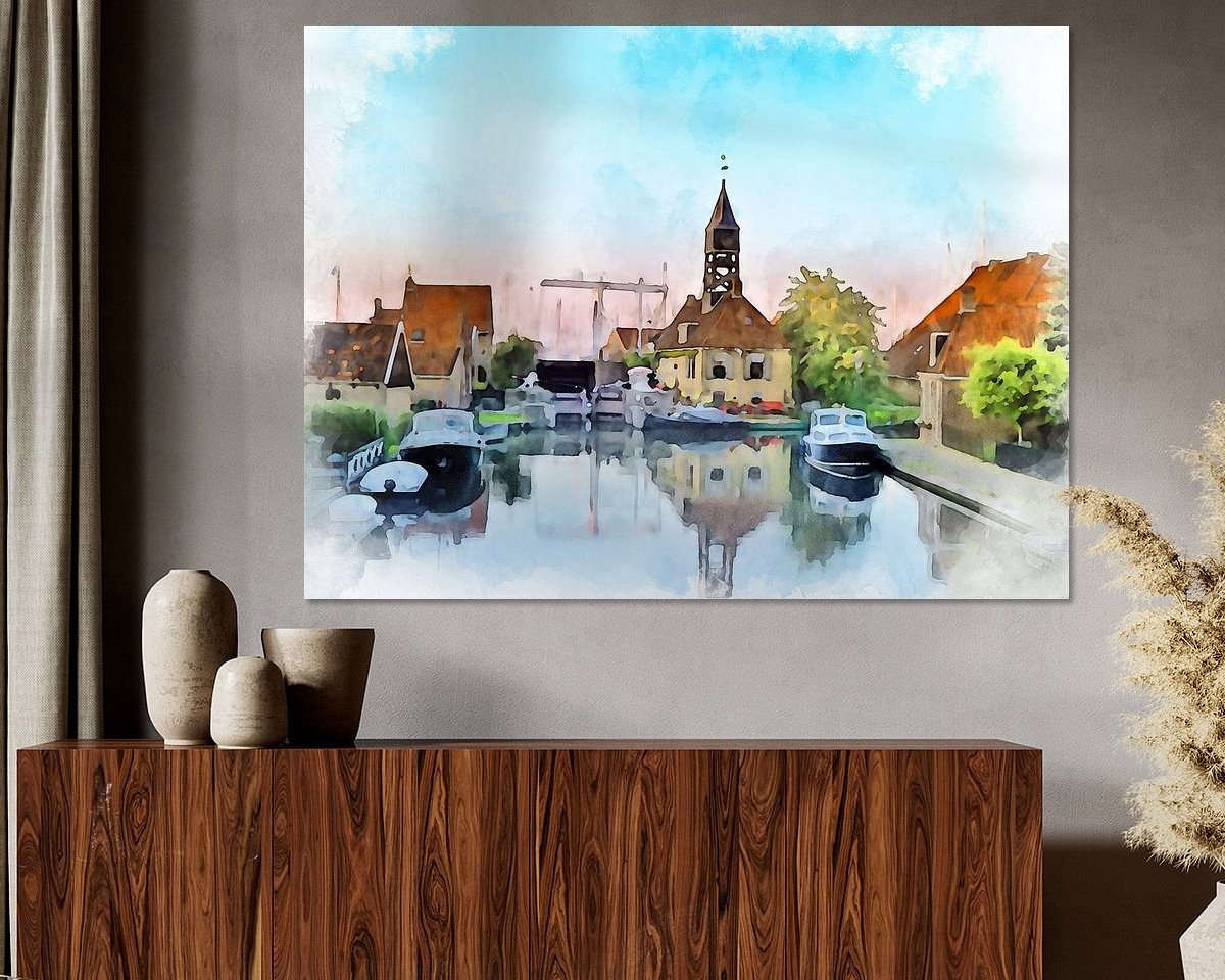 Voorbeeld van het werk in een kamer