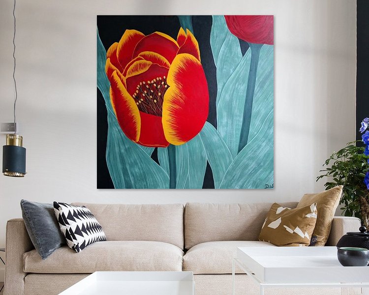 Voorbeeld van het werk in een kamer