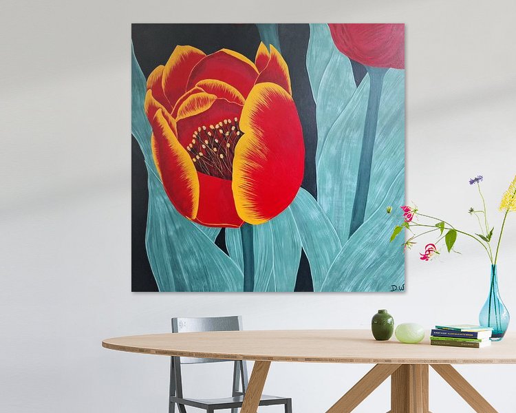 Voorbeeld van het werk in een kamer