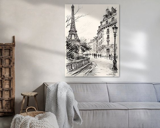 Voorbeeld van het werk in een kamer