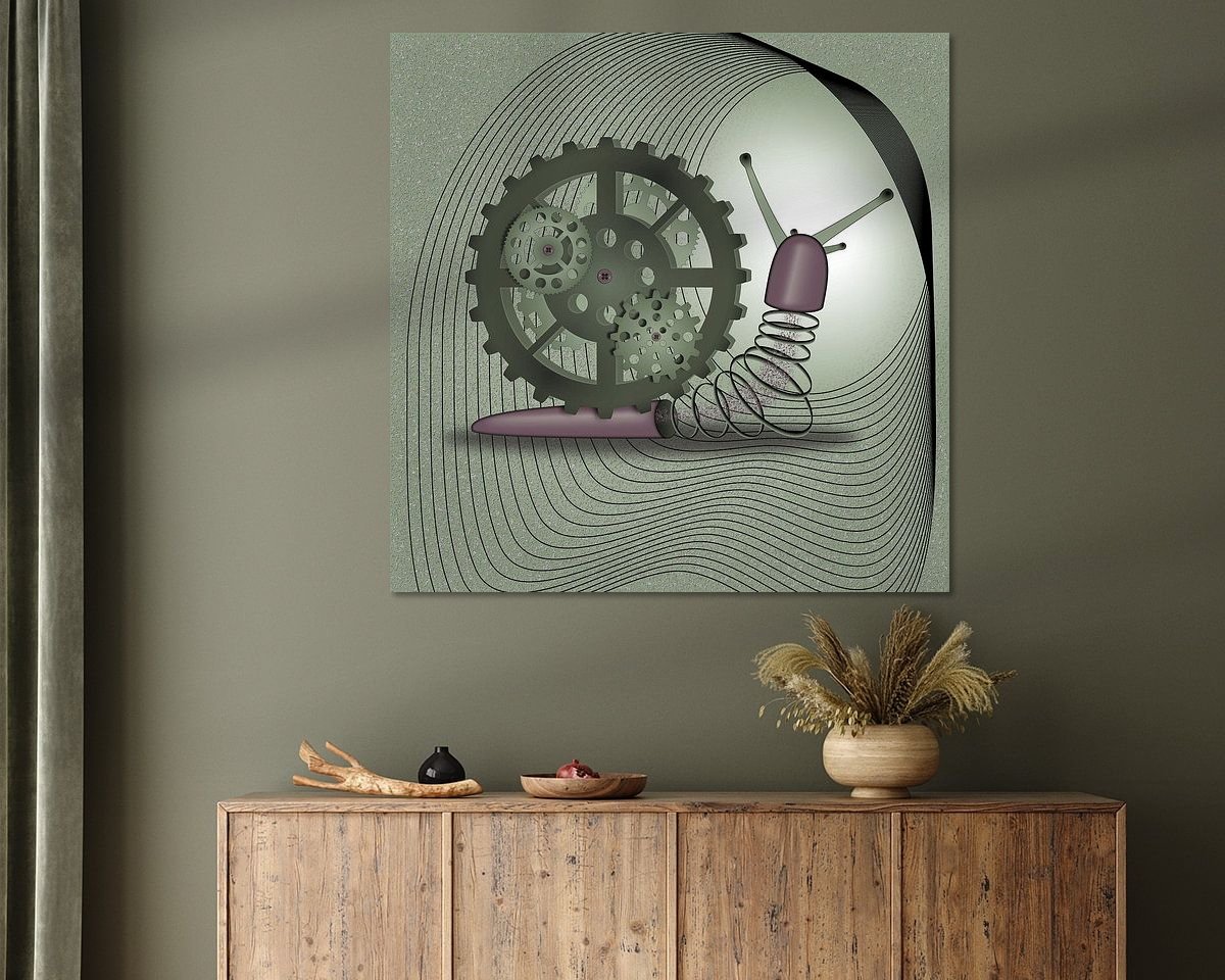 Voorbeeld van het werk in een kamer