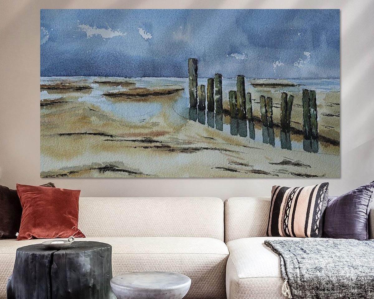 Voorbeeld van het werk in een kamer