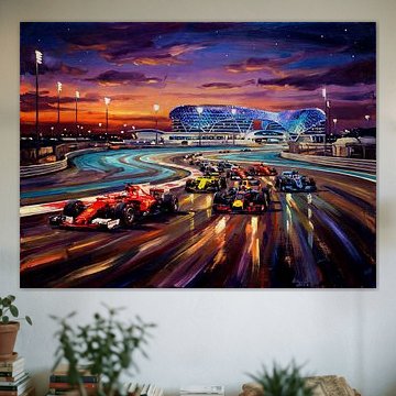 Œuvre d'art sur la course nocturne de F1 au circuit Yas Marina