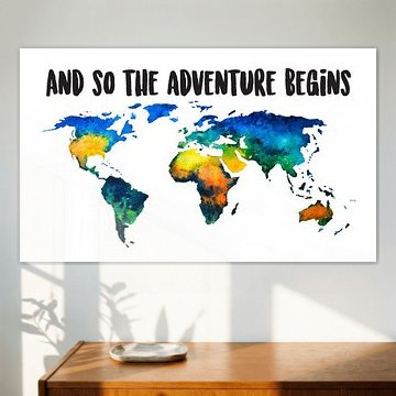 Carte du monde à l'aquarelle | Et c'est ainsi que l'aventure commence