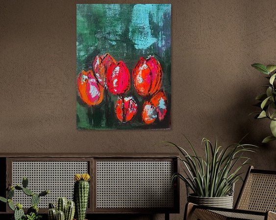 Voorbeeld van het werk in een kamer