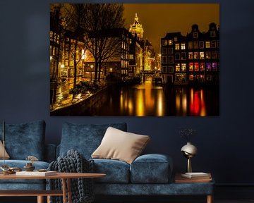 Amsterdam Oudezijds voorburgwal canal houses by Ahilya Elbers