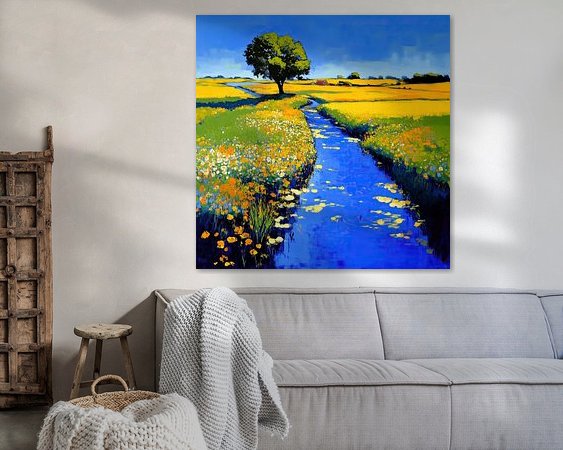 Voorbeeld van het werk in een kamer