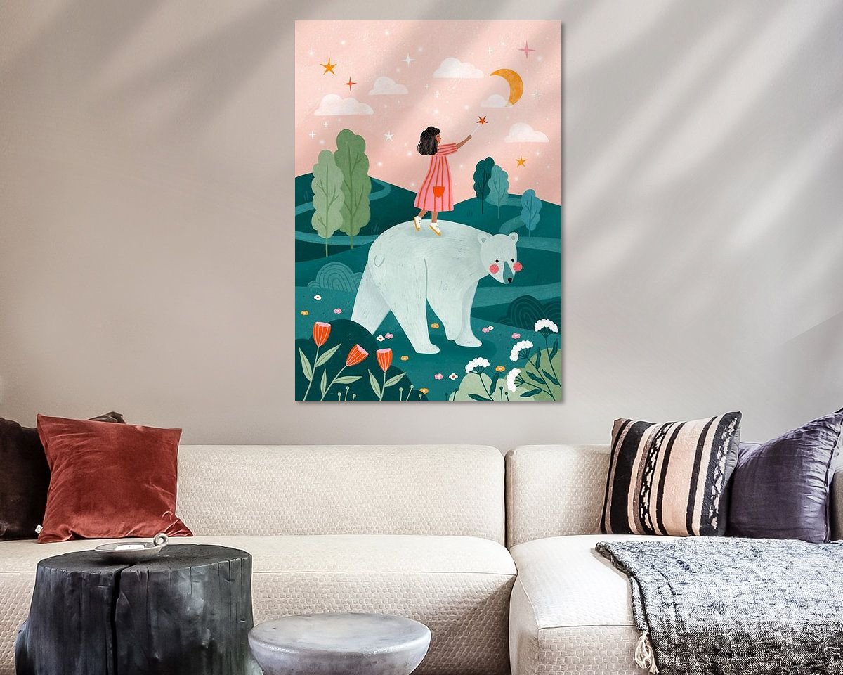 Voorbeeld van het werk in een kamer