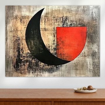 zwarte maan | Crescent Meets Block van Modern Collection