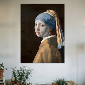 La Jeune Fille à la perle de Vermeer, Marbre brisé sur OEVER.ART