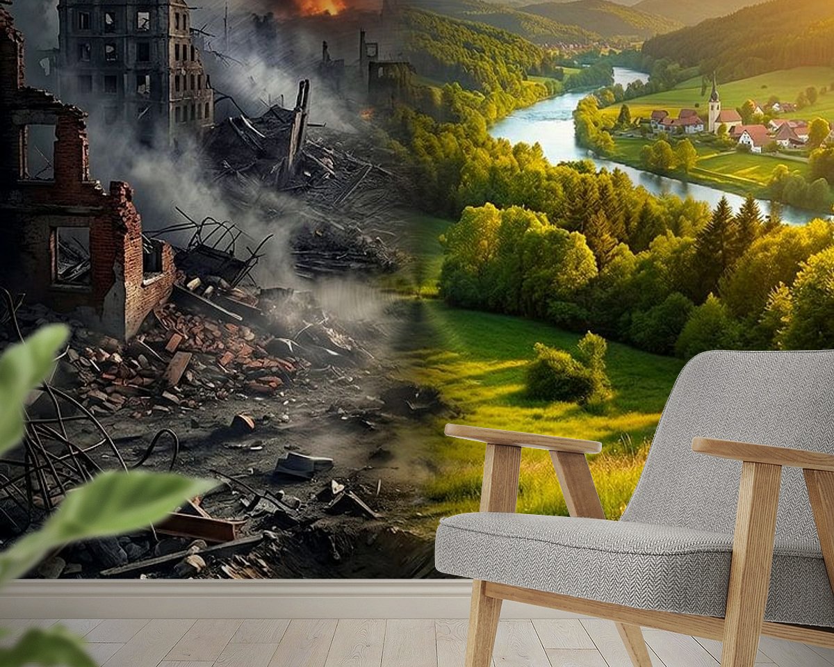 Voorbeeld van het werk in een kamer