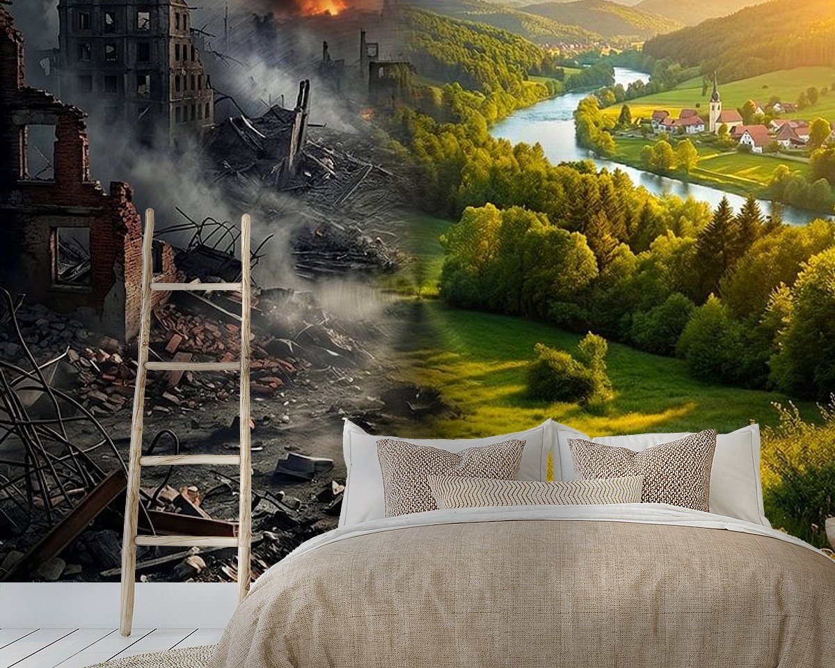 Voorbeeld van het werk in een kamer