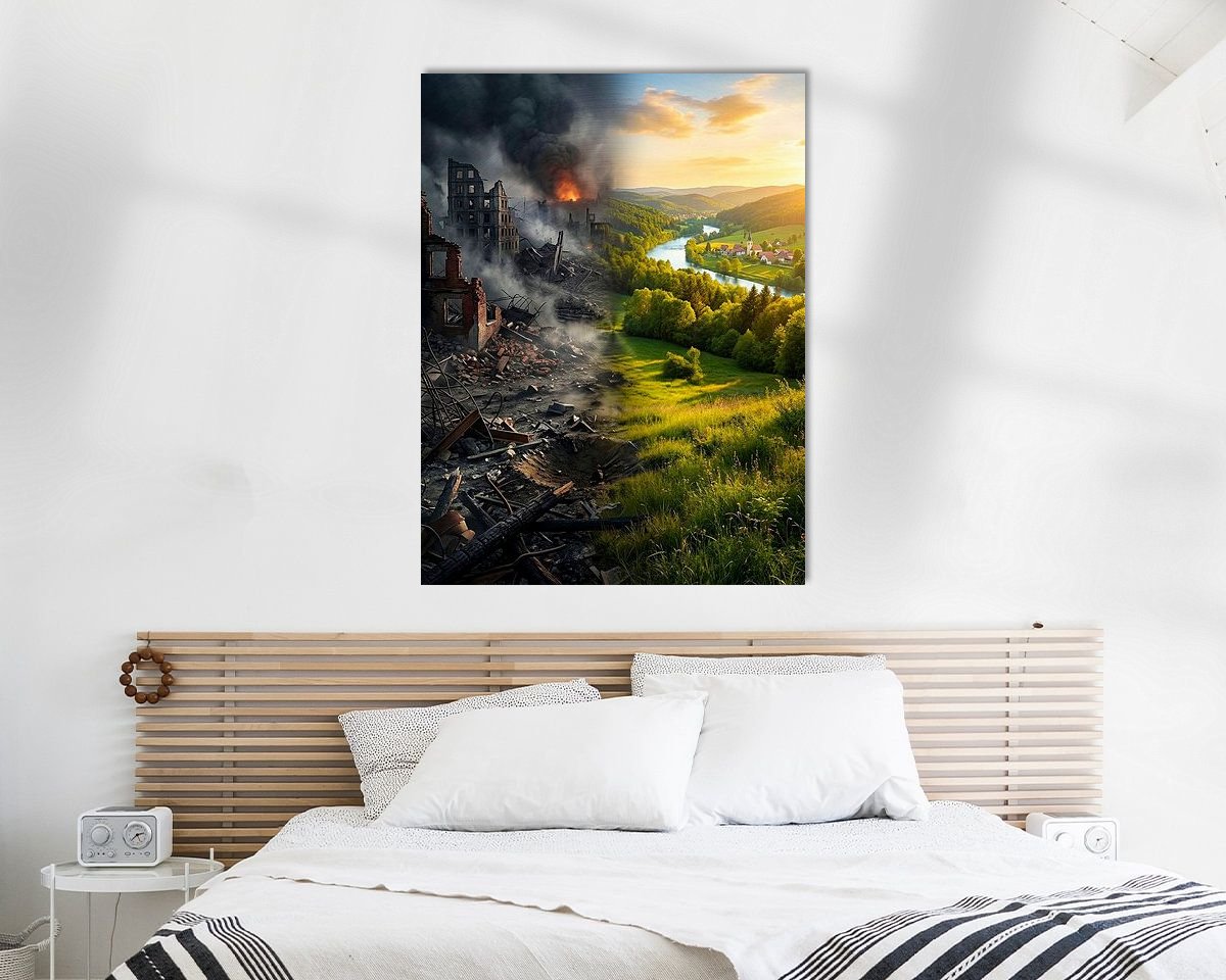 Voorbeeld van het werk in een kamer