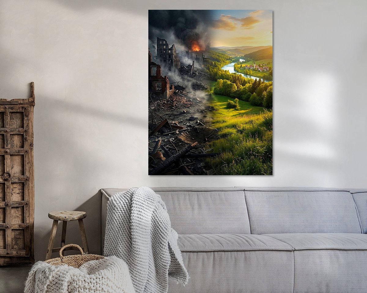 Voorbeeld van het werk in een kamer