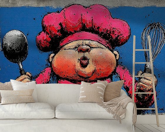 Voorbeeld van het werk in een kamer