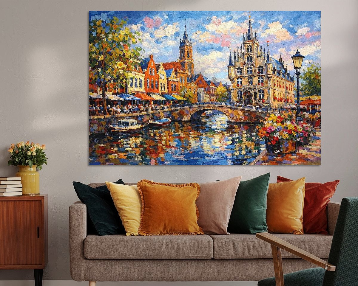 Voorbeeld van het werk in een kamer